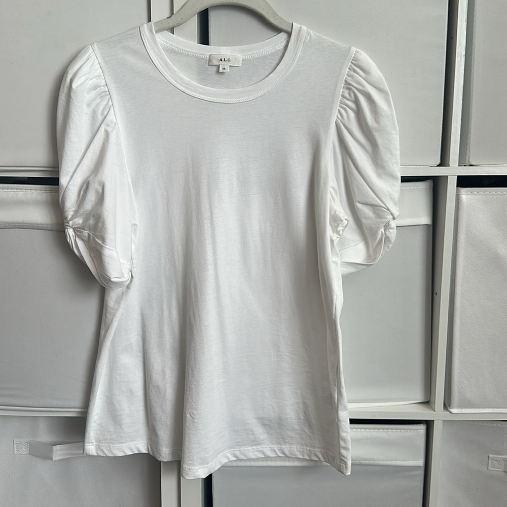 New! A.L.C. Kati puff sleeve white tee XS - Picture 5 of 9